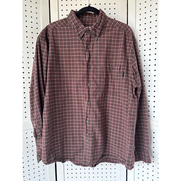 Woolrich Other - Woolrich Men's XL Long Sleeve Button Down Shirt Red Gray White Plaid